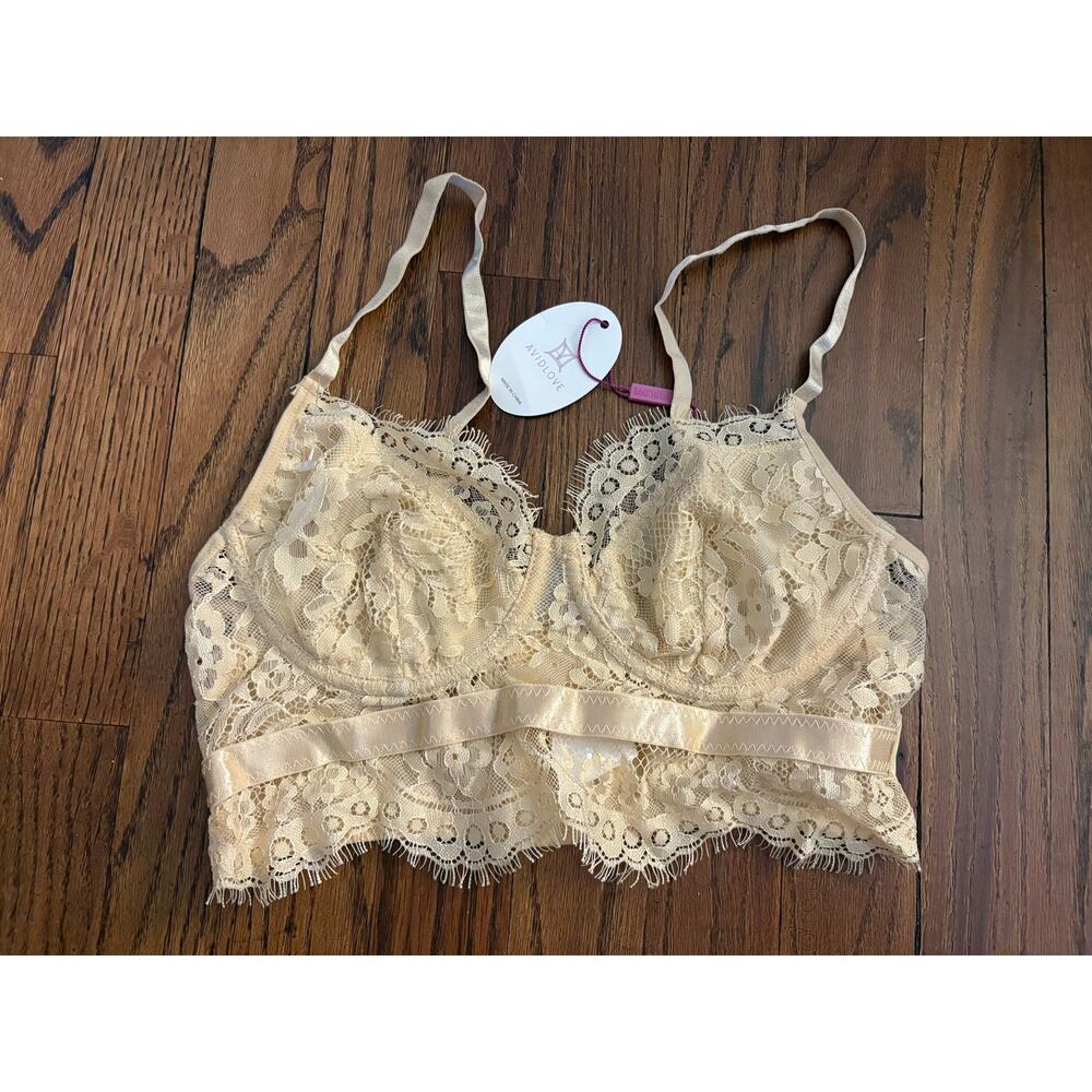 NEW Avidlove cream bralette lingerie crop top busier lace small